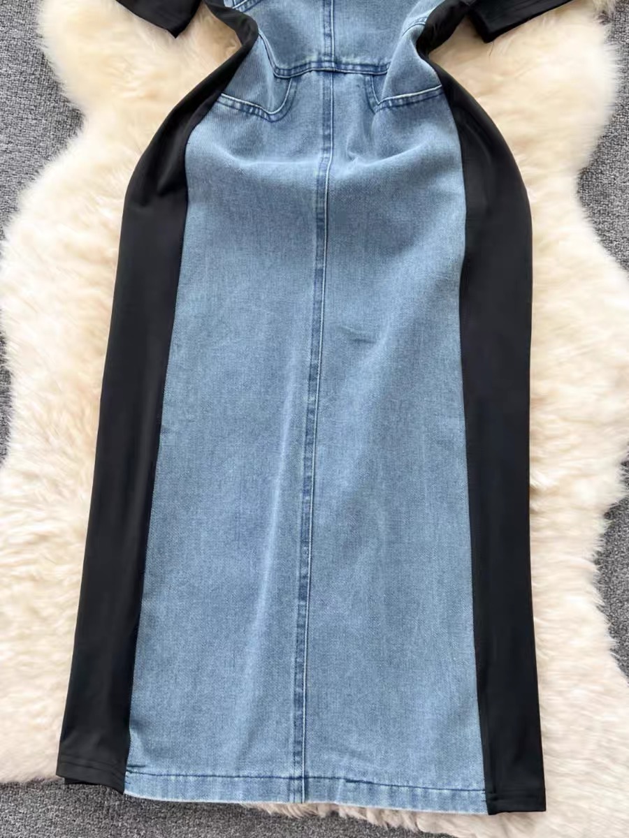 Table for two denim dress DBC14 images